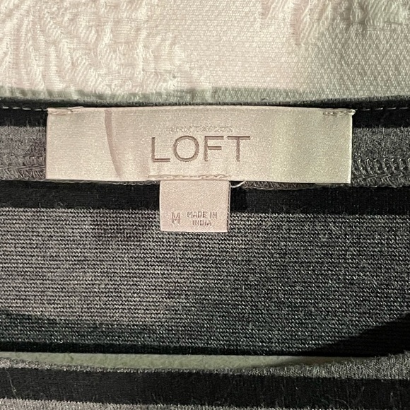 Loft Gray and Black Stripe Shirt Size Medium - Picture 3 of 3